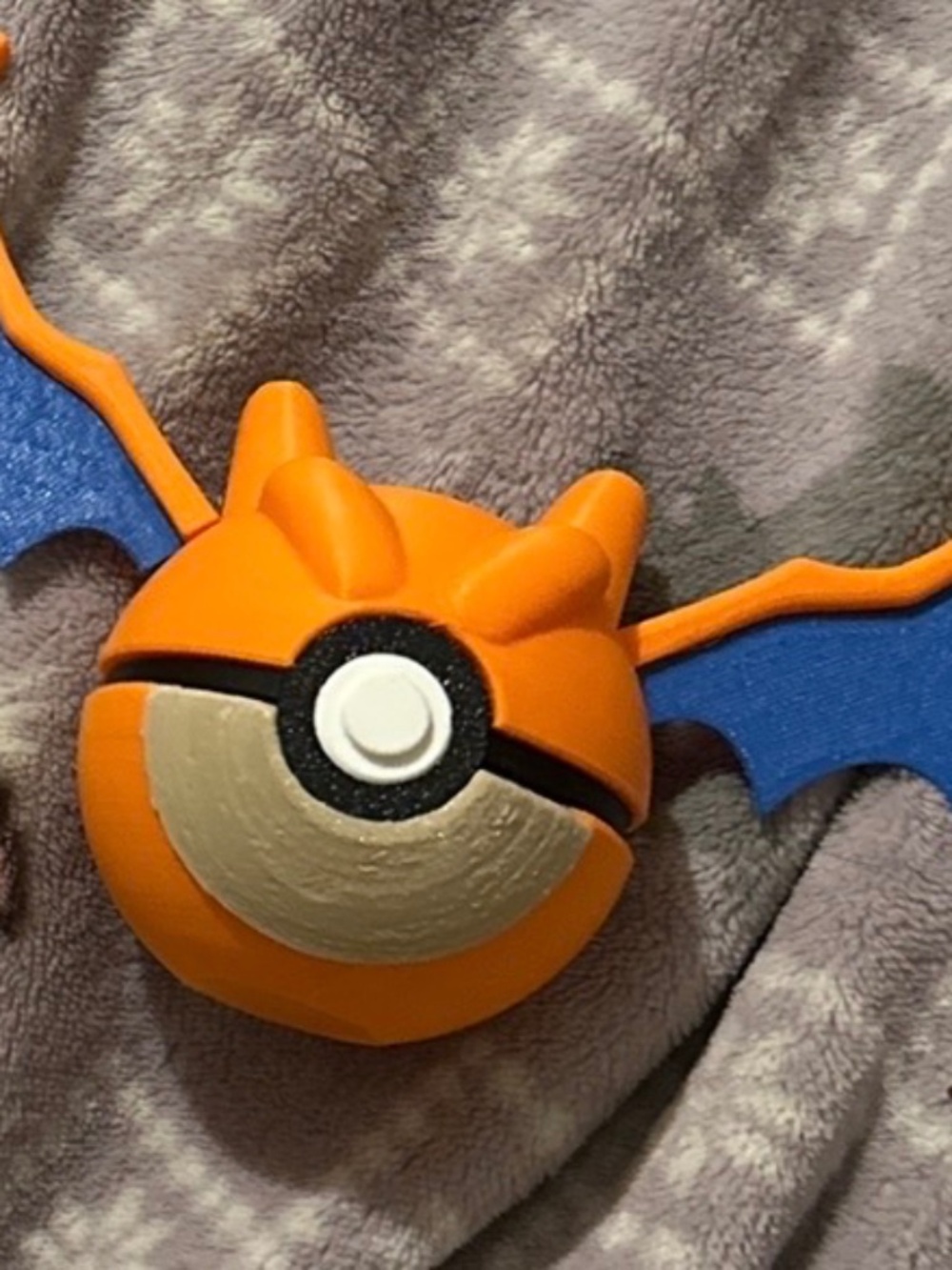 Orange Winged Flame Dragon Ball Display – 3D Printed Fire Drake Sphere